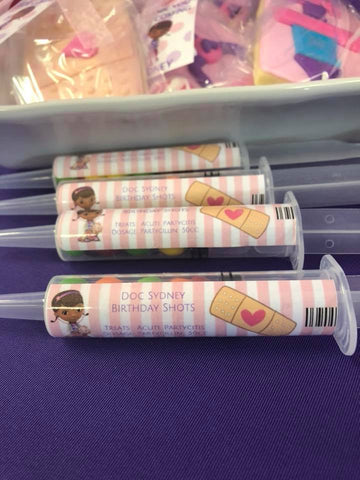 Birthday Shot Labels (Doc McStuffins) using Silhouette Cameo